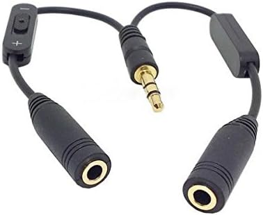 System-S Y Kabel Stereo Kopfhörer 3,5mm Klinkenstecker zu 2 x 3,5 mm Klinken Buchse mit separater Lautstärkenregelung