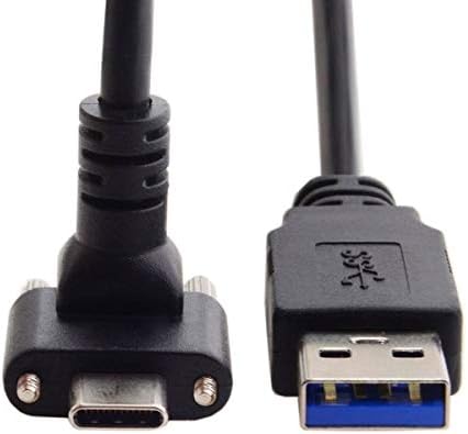 SYSTEM-S USB 3.1 snúra 8 m Type C karlkyns í 3.0 Type A karlkyns skrúfutengdur svartur