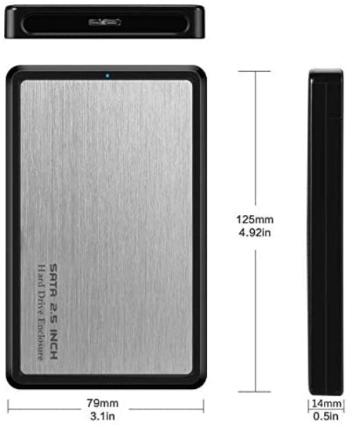 System-S USB 3.0 Micro B Hard Drive Enclosure 2.5 inch SATA 1 2 3 HDD in Black