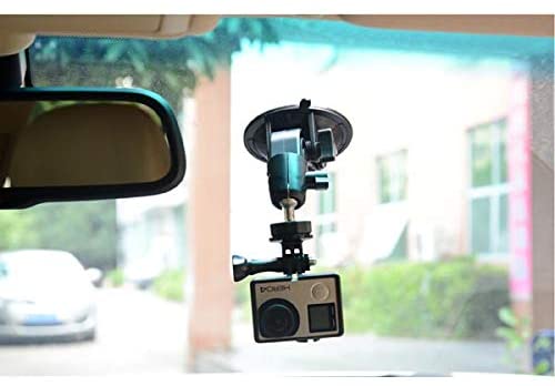 SYSTEM-S Sogbollafesting fyrir bíl með 1/4 myndavélarskrúfu, 360° snúningur fyrir GoPro bílmyndavél