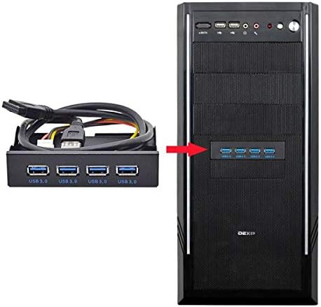 System-S USB HUB Tegund A 3.0 4 tengja tengi fyrir móðurborð, 20 pinna tengisnúra fyrir 3,5" disklingadiskahólf