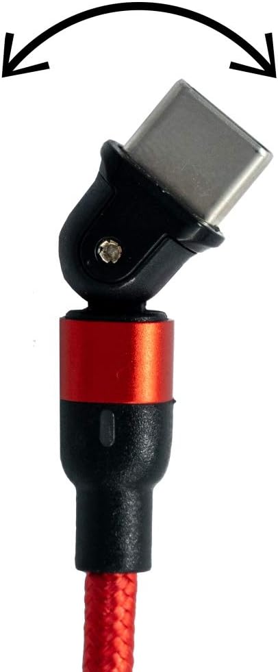 SYSTEM-S USB 3.1 cable 1 m Type C male to 2.0 A female 180° angle in red