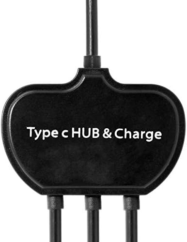 System-S USB 3.1 Type C male to 2 x USB Type A and 1 x USB Type C female Hub Adapter Cable black