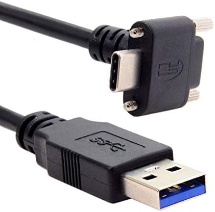 SYSTEM-S USB 3.1 snúra 8 m Type C karlkyns í 3.0 Type A karlkyns skrúfutengdur svartur