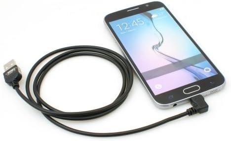 System-S Micro USB 2.0 cable angled 90 degree angle plug (left/male) data cable and charging cable 100 cm