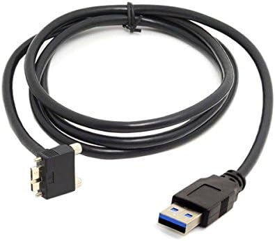 SYSTEM-S USB 3.0 A (male) zu Micro USB 3.0 (male) Aufwärts gewinkelt 120cm high speed Datenkabel Ladekabel mit Feststellschraube für Nikon D800 D800E D810