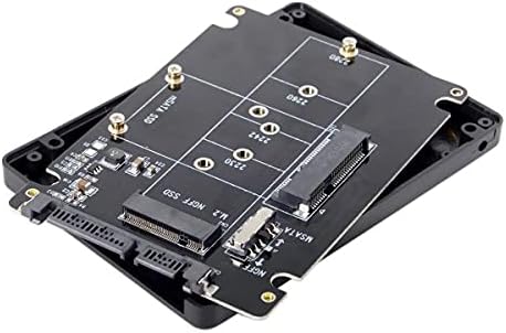System-S SATA Y millistykki 3.0 í M.2 NGFF B-lykil og mSATA SSD með snúruhylki í svörtu