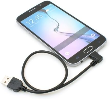System-S Micro USB 2.0 cable angled 90 degree angle plug (left/male) data cable and charging cable 30 cm