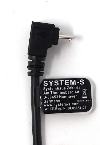 SYSTEM-S USB 3.1 Kabel 25 cm Typ C Buchse zu Micro B Stecker Winkel Adapter in Schwarz