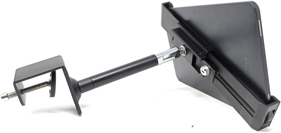 SYSTEM-S Tisch Halterung mit Schloss Befestigung in Schwarz für Tablet von 7" bis 10,5"