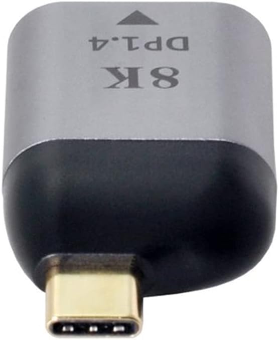 SYSTEM-S DisplayPort 1.4 millistykki kvenkyns í USB 3.1 Type C karlkyns snúra í gráu