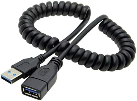SYSTEM-S USB snúra af gerðinni A 3.0 (karlkyns) í USB af gerðinni A 3.0 (kvenkyns) rúlluð snúra 40-60 cm