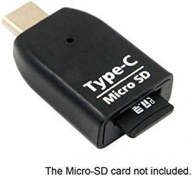 System-S millistykki USB 3.1 Type C fyrir microSD / SDHC / SDXC / T-Flash kortalesara Kortalesari Mini kortalesari í svörtu