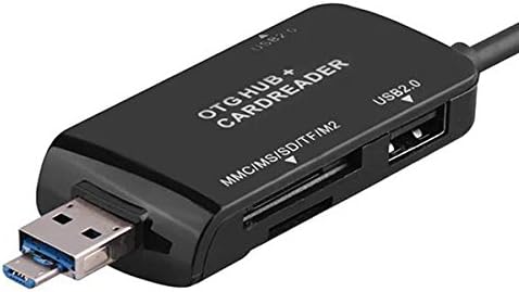 SYSTEM-S 3-in-1 USB 3.1 Type C to TF SD Card USB Type A and Micro-USB Card Reader OTG Adapter in Black