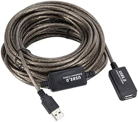 SYSTEM-S USB 2.0 cable 15 m Type A male to female cable in gray