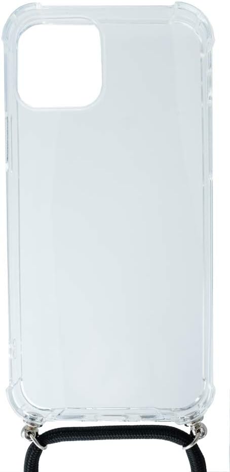 SYSTEM-S case with silicone strap in transparent protective case compatible with iPhone 12