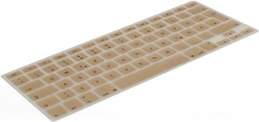 System-S sílikonlyklaborðshlíf QWERTZ þýsk lyklaborðshlíf fyrir MacBook Pro 13" 15" 17" / iMac / MacBook Air 13" í gulllituðu formi