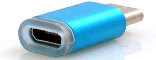 System-S USB Typ C Stecker auf Micro USB Buchse Adapter Converter in blau