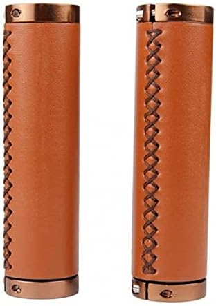 SYSTEM-S bicycle handle 2x in vintage look straight made of artificial leather in brown