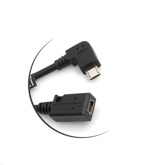 SYSTEM-S Micro USB 90° left angled plug to Mini USB socket approx. 27cm cable