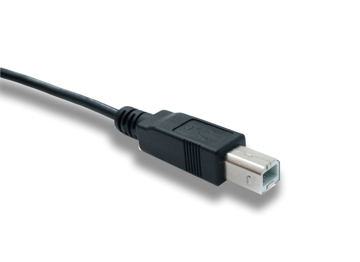 SYSTEM-S USB 2.0 snúra 20 cm Tegund B karlkyns í Tegund A karlkyns vinklaður (uppvinklaður)