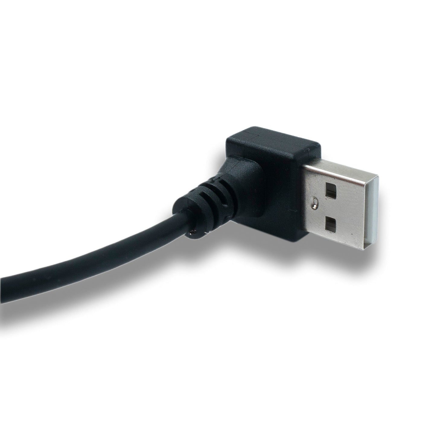 SYSTEM-S USB 2.0 snúra 20 cm Tegund B karlkyns í Tegund A karlkyns vinklaður (uppvinklaður)