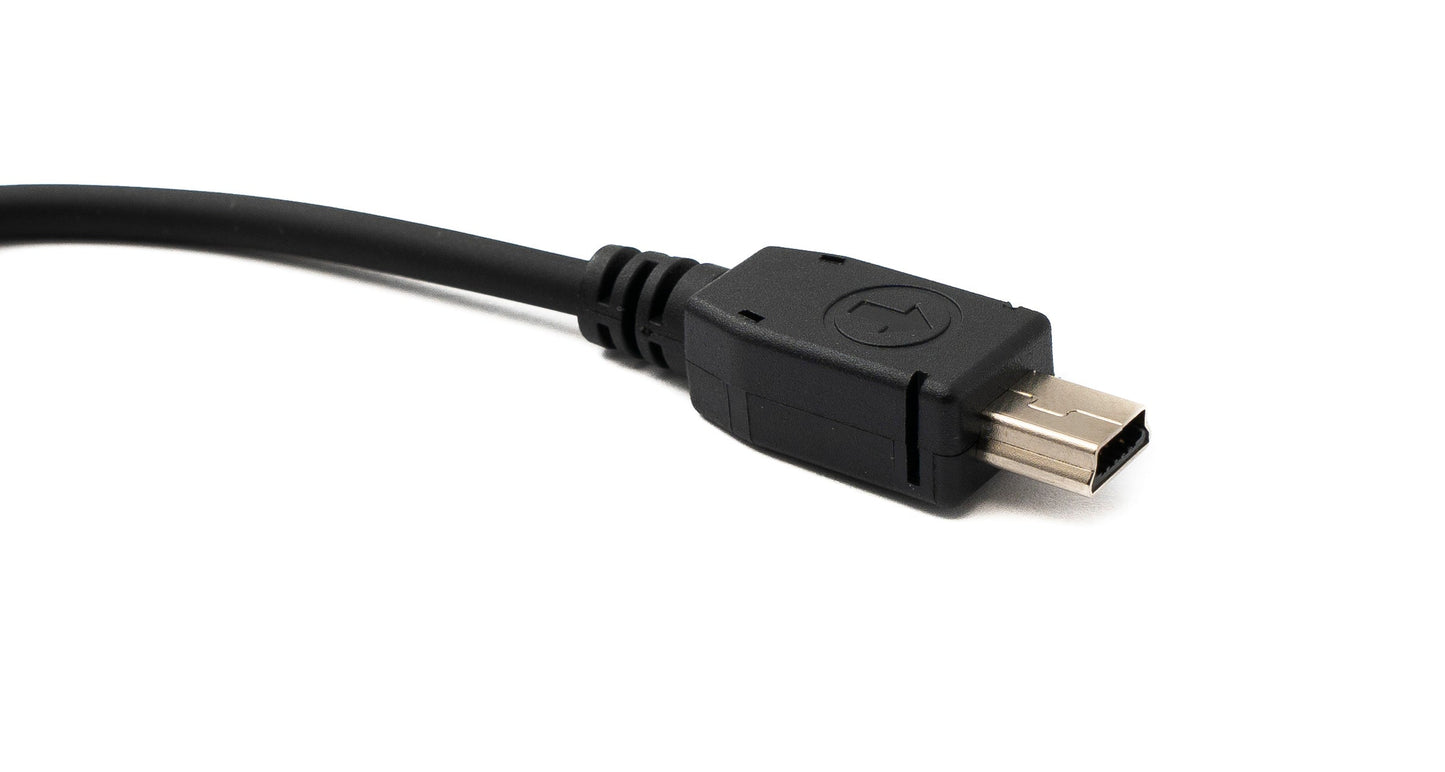 SYSTEM-S USB 2.0 cable 20 cm Mini B plug to Type A plug adapter in black