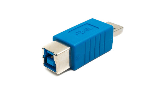 SYSTEM-S USB 3.0 millistykki af gerðinni B karlkyns í A karlkyns snúra, 5 Gbit/s 100W, blár