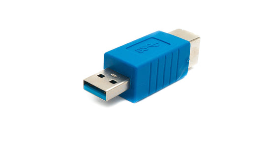 SYSTEM-S USB 3.0 millistykki af gerðinni B karlkyns í A karlkyns snúra, 5 Gbit/s 100W, blár