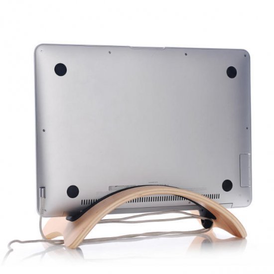 System-S borðhaldari úr birki úr viði fyrir Mac Book Air