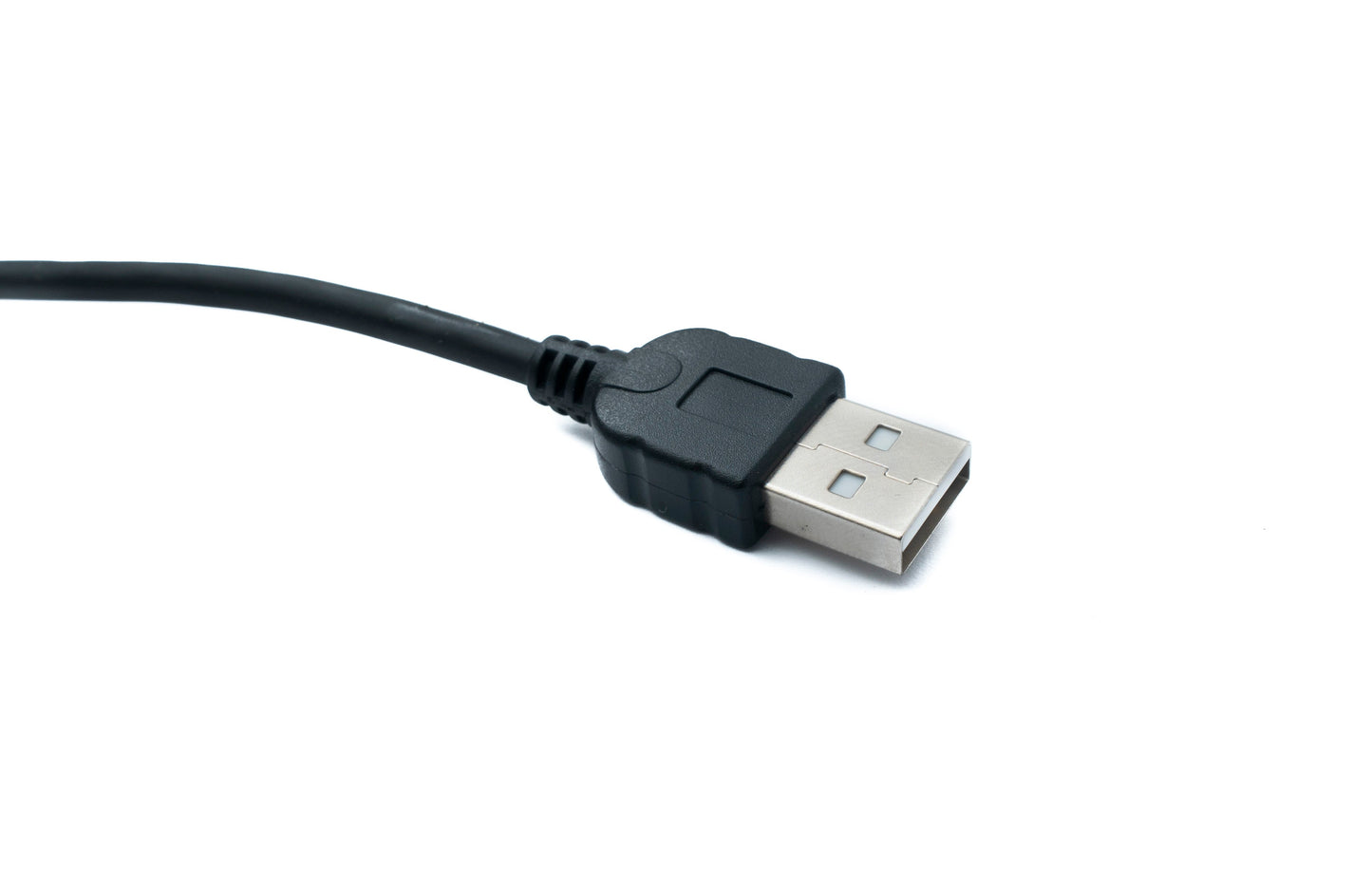 SYSTEM-S USB 2.0 snúra 200 cm Mini B tengi í A tengi, hornrétt, svart
