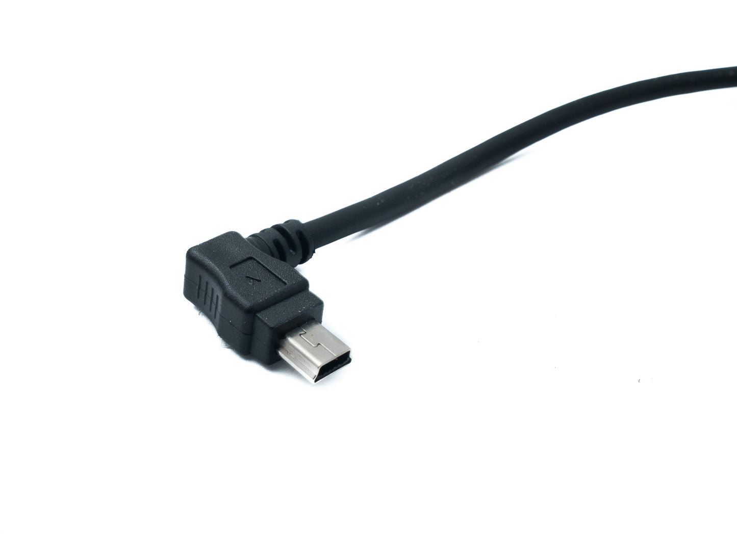SYSTEM-S USB 2.0 snúra 200 cm Mini B tengi í A tengi, hornrétt, svart