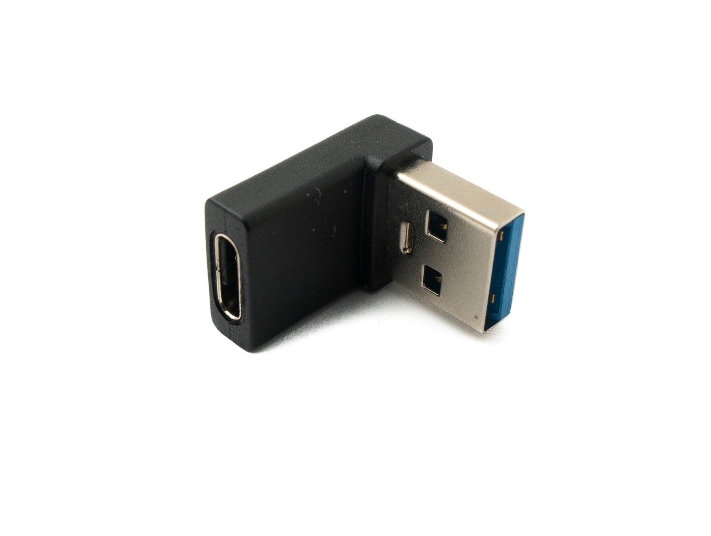 SYSTEM-S USB 3.1 Adapter Typ C Buchse zu 3.0 Typ A Stecker Kabel Winkel Schwarz
