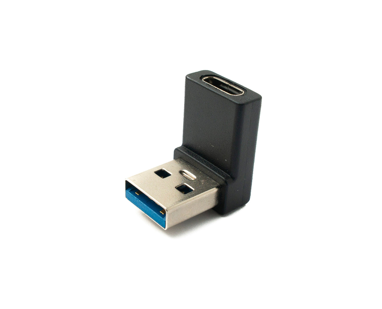 SYSTEM-S USB 3.1 Adapter Typ C Buchse zu 3.0 Typ A Stecker Kabel Winkel Schwarz