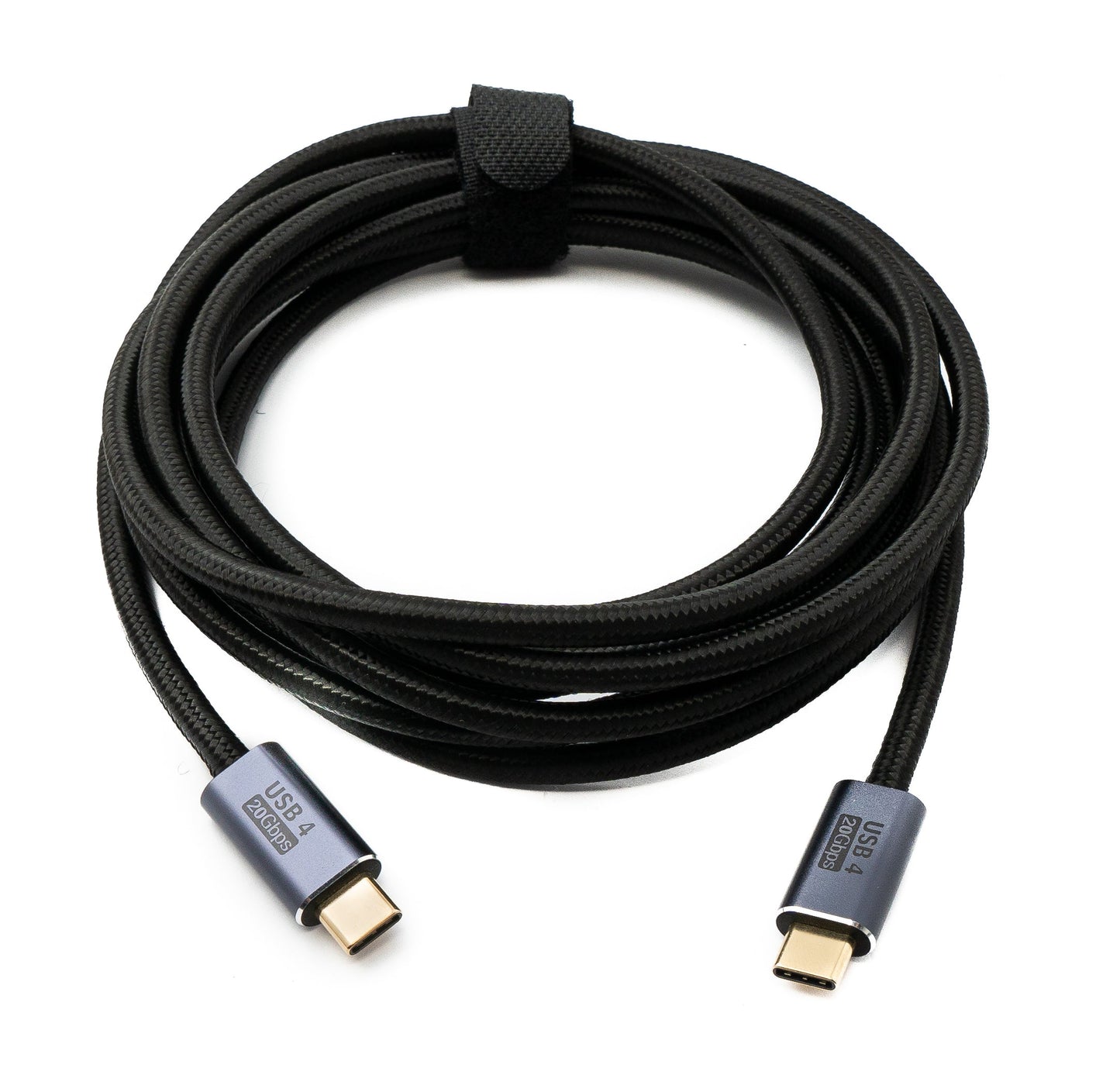 SYSTEM-S USB4 USB Kabel 300 cm Typ C Stecker zu Stecker 20 Gbit/s USB 4.0 geflochten Schwarz