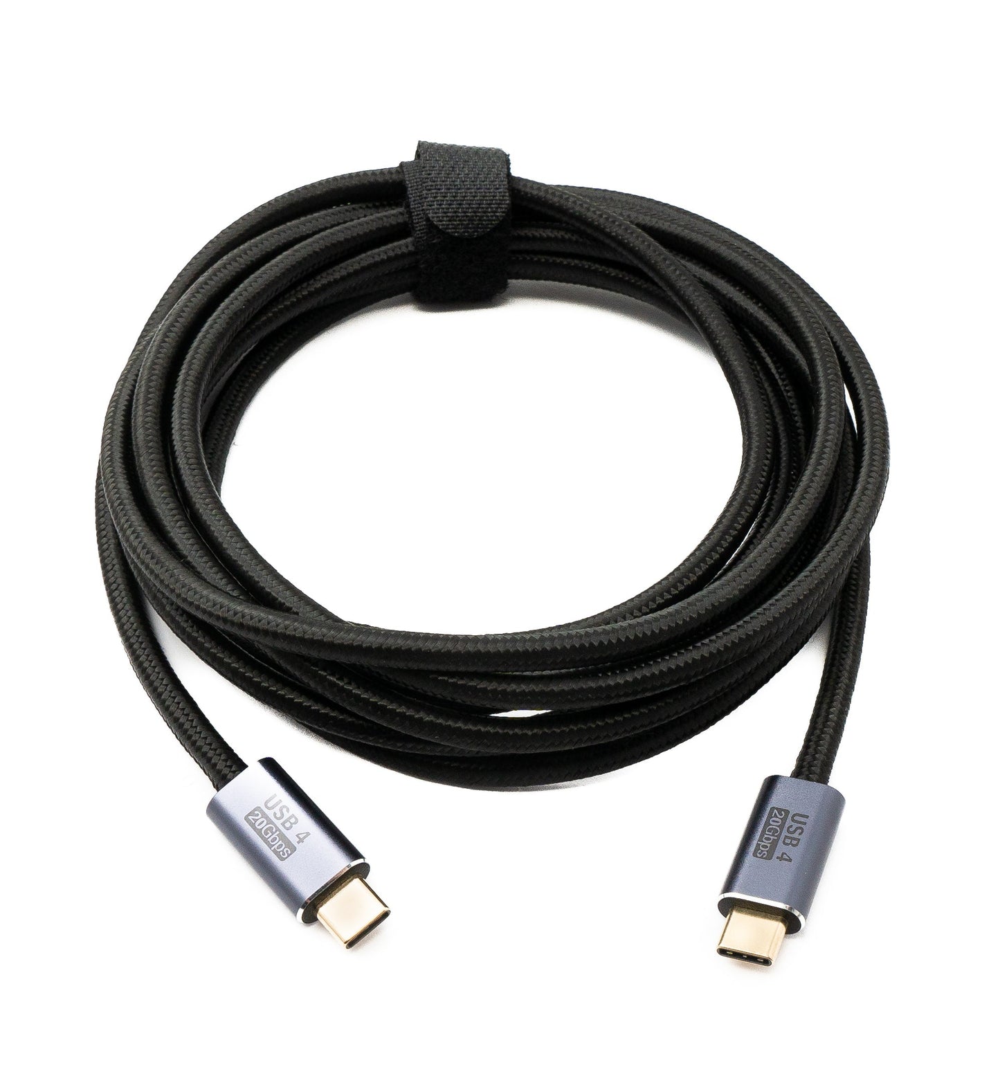 SYSTEM-S USB4 USB Kabel 300 cm Typ C Stecker zu Stecker 20 Gbit/s USB 4.0 geflochten Schwarz