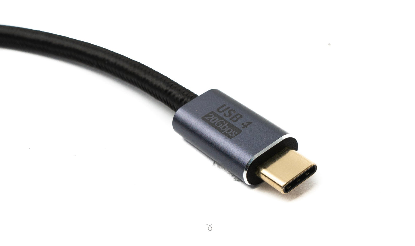 SYSTEM-S USB4 USB Kabel 300 cm Typ C Stecker zu Stecker 20 Gbit/s USB 4.0 geflochten Schwarz