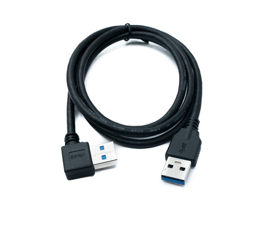 SYSTEM-S USB 3.0 snúra 100 cm Tegund A karlkyns í karlkyns millistykki, svart
