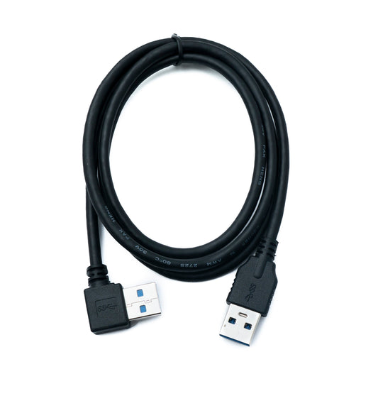 SYSTEM-S USB 3.0 snúra 100 cm Tegund A karlkyns í karlkyns millistykki, svart