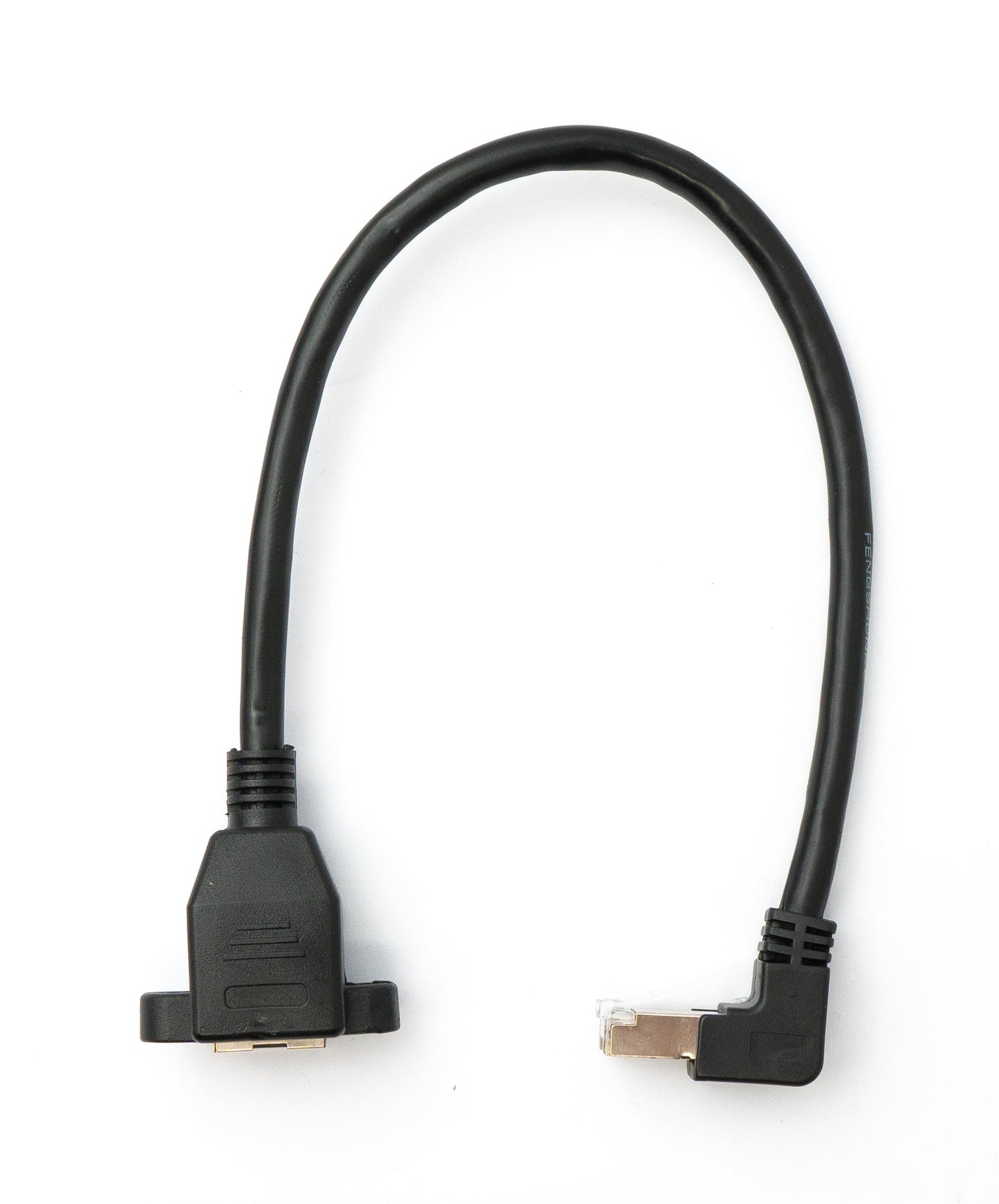 SYSTEM-S LAN snúra 30 cm 8P8C tengi í innstungu með skrúfu, svört