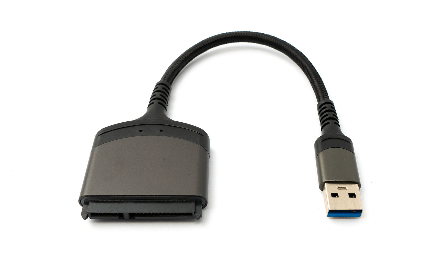 SYSTEM-S SATA snúra 15 cm 22 pinna kvenkyns í USB 3.0 Tegund A karlkyns millistykki fyrir harða diska