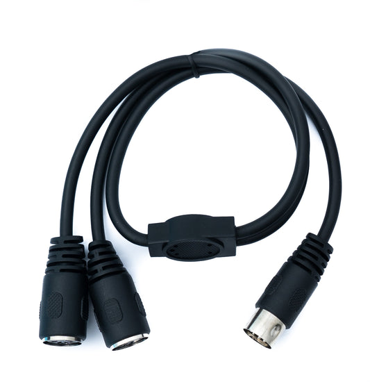 SYSTEM-S DIN Y cable 50 cm 5-pin plug to 2x socket Stereo MIDI in black