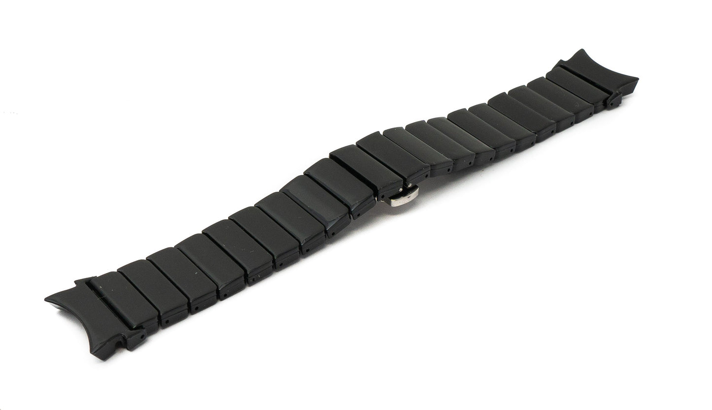 SYSTEM-S Armband 20 mm aus PC für Samsung Galaxy Watch 5 4 Smartwatch in Schwarz