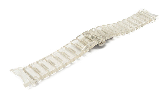 SYSTEM-S 20 mm PC strap for Samsung Galaxy Watch 5 4 Smartwatch in Glitter White