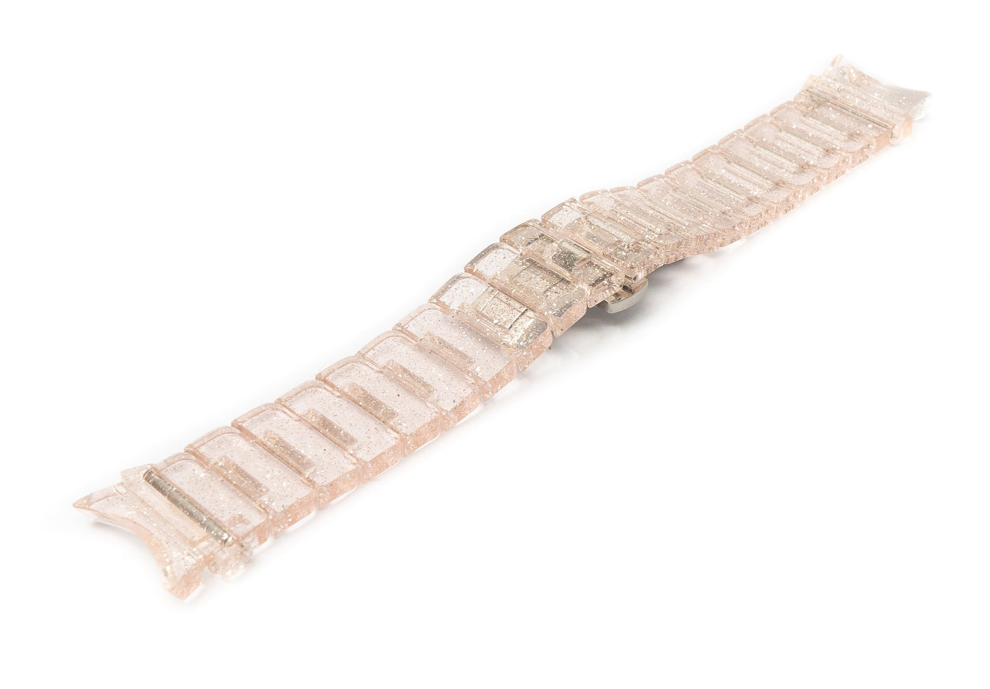 SYSTEM-S 20 mm PC-ól fyrir Samsung Galaxy Watch 5 4 snjallúr í glitrandi bleiku