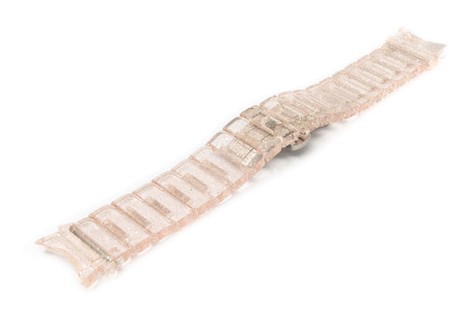 SYSTEM-S 20 mm PC-ól fyrir Samsung Galaxy Watch 5 4 snjallúr í glitrandi bleiku