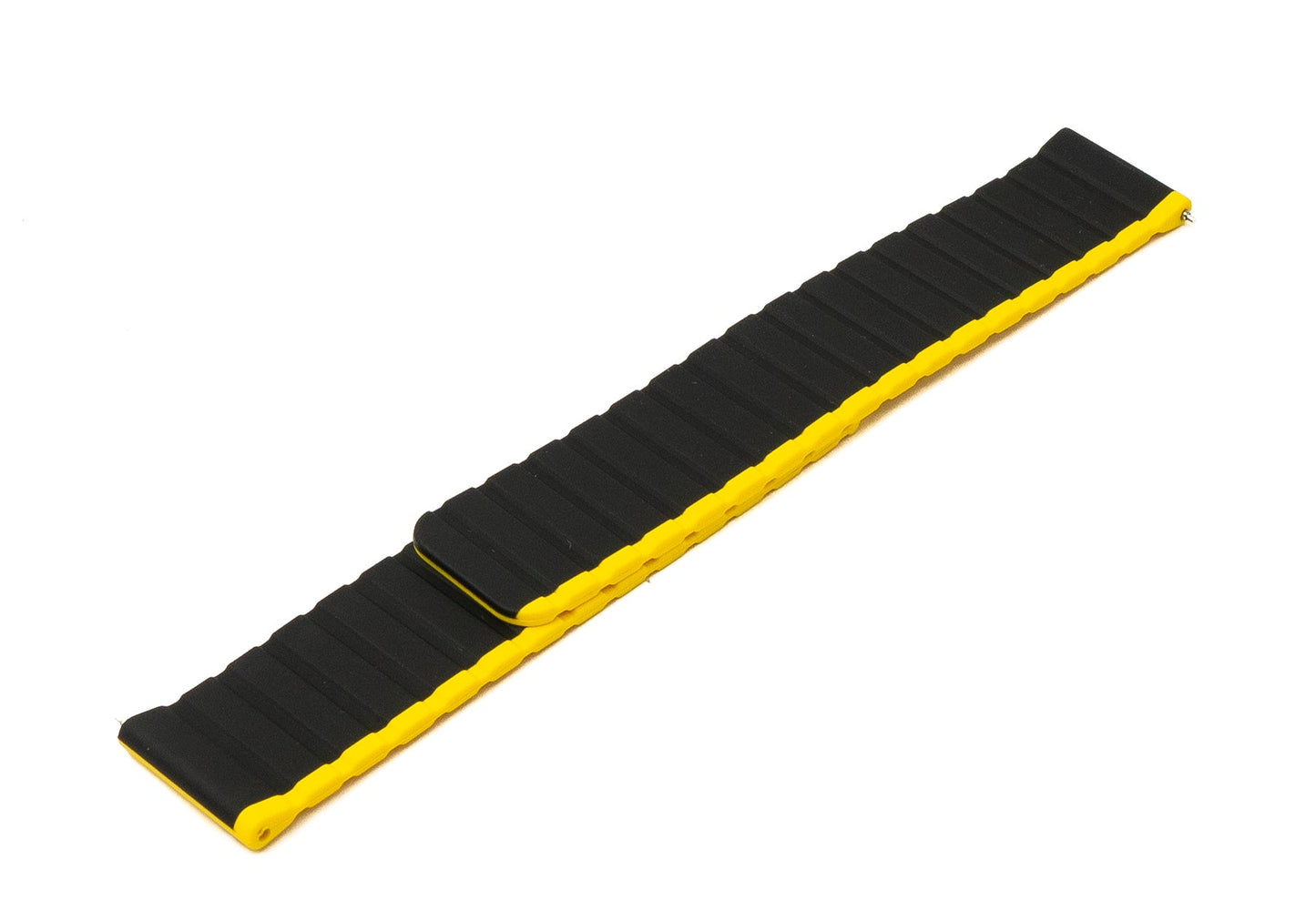 SYSTEM-S Armband 22 mm aus Silikon magnetisch für Samsung Galaxy Watch 5 4 in Gelb