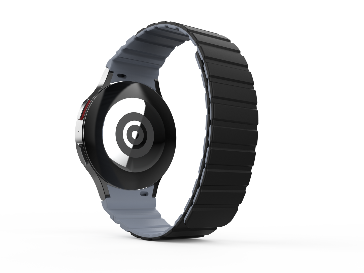SYSTEM-S 20 mm segulband úr sílikoni fyrir Samsung Galaxy Watch 5 4 í svörtu