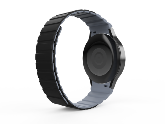 SYSTEM-S 20 mm segulband úr sílikoni fyrir Samsung Galaxy Watch 5 4 í svörtu