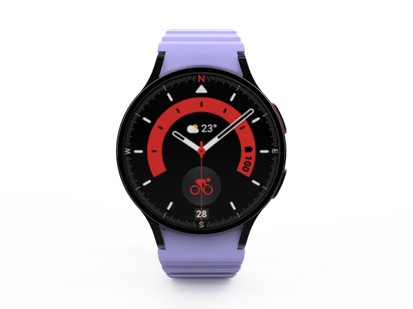 SYSTEM-S 20 mm segulmagnað sílikonól fyrir Samsung Galaxy Watch 5 4 í fjólubláu